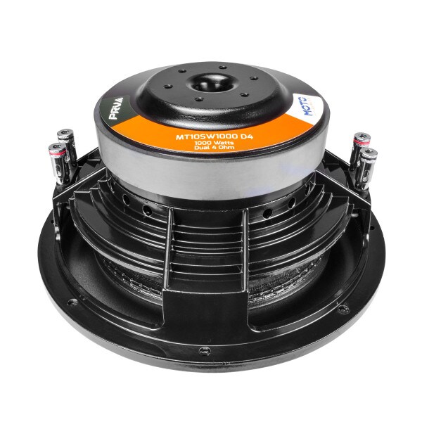Main product image for PRV Audio MT10SW1000 D4 Moto Series 10" Shallow Subwoofer DVC 4x4 Ohm267-8046